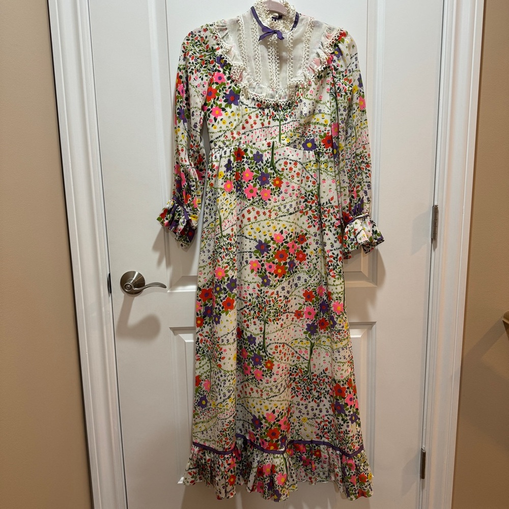 Vintage Brides World Designer Collection Floral Cottagecore Prairie Dress